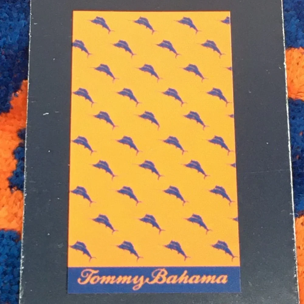 Tommy Bahama Marlin Logo Beach Towel Blue Orange Fish Ocean Pool 36x68